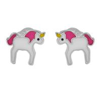 Paar Ohrhänger ADELIA´S "Ohrringe - Ohrstecker Einhorn aus 925 Silber mit Emaille", Mädchen, Gr. Mädchen, Silber 925 (Sterlingsilber), silber, Ohrringe, Zum Verschenken an Menschen, die Ihnen am Herze