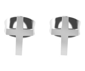 Paar Ohrhänger ADELIA´S "Ohrringe - Ohrstecker Kreuz aus Edelstahl", Damen, Gr. Unisex, Edelstahl, silber, Ohrringe, Geschenkidee: zeitlos und vielseitig (34733909-0) silber