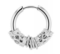 Paar Ohrhänger ADELIA´S "Unisex Ohrstecker aus Edelstahl mit Herz und Strass - - Ø 15 mm", silber, Ohrringe, Damen, Unisex, Edelstahl (20846602-0) silber