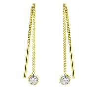 Paar Ohrhänger AMOR "2013812", gold (gelbgoldfarben), Ohrringe, Damen, Gelbgold 375, mit Zirkonia (synth.) (81579520-0) gelbgoldfarben