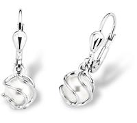 Paar Ohrhänger AMOR "2017167", bunt (silberfarben, weiß), Ohrringe, Damen, 6mm, Perlen Silber 925 (Sterlingsilber), Perlen, Silber 925 (Sterlingsilber), mit Wachsperle (586730-0) silberfarben, weiß