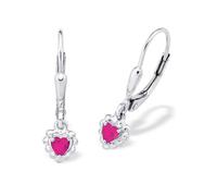 Paar Ohrhänger AMOR "2021183", pink (silberfarben, fuchsia, fuchsia), Ohrringe, Damen, 5mm, Silber 925 (Sterlingsilber), Paar Ohrhänger, mit Zirkonia (synth.) (17938155-0)