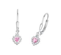Paar Ohrhänger AMOR "2021295", rosa (silberfarben,rosa, rosa), Ohrringe, Mädchen, Silber 925 (Sterlingsilber), mit Zirkonia (synth.) (58282909-0) silberfarben,rosa, rosa