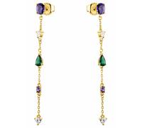 Paar Ohrhänger AMOR "2033581", gold (gelbgoldfarben, lila, kristallweiß, grün, lila, kristallweiß, grün), Ohrringe, Damen, Silber 925 (Sterlingsilber), mit Zirkonia (synth.) (57192531-0) gelbgoldfarbe