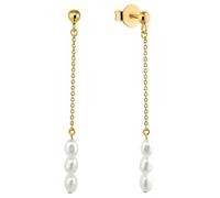 Paar Ohrhänger AMOR "2034092, 2034094", gold (gelbgoldfarben, weiß), Ohrringe, Damen, Perlen Silber 925 (Sterlingsilber), Perlen, Silber 925 (Sterlingsilber), mit Süßwasserzuchtperle (57339952-0) gelb