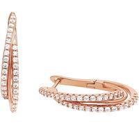Creolen Damen, Roségold, onesize, 5 mm, Weiß 9245710