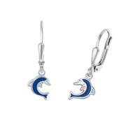 Paar Ohrhänger AMOR "Dolphins", silber (silberfarben), Ohrringe, Mädchen, Silber 925 (Sterlingsilber), Made in Germany (12268240-0) silberfarben