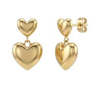 Paar Ohrhänger AMOR "Herzen", gold (gelbgoldfarben), Ohrringe, Damen, Edelstahl (41744453-0) gelbgoldfarben