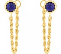 Paar Ohrhänger AMOR "Kugel Kordelkettengliederung", gold (gelbgoldfarben, blau, blau), Ohrringe, Damen, 6mm, Silber 925 (Sterlingsilber), Paar Ohrhänger, mit Lapislazuli (21469640-0)