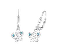 Paar Ohrhänger AMOR "Little Butterfly", blau (silberfarben,blau, blau), Ohrringe, Jungen, Silber 925 (Sterlingsilber), mit Zirkonia (synth.) (40831418-0) silberfarben,blau, blau