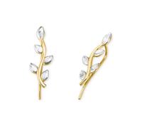 Paar Ohrhänger AMOR "Ohrklemme Ranke", gold (gelbgoldfarben, weißgoldfarben), Ohrringe, Damen, Gelbgold 585 (92208034-0) gelbgoldfarben, weißgoldfarben