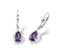 Amor Ohrhänger Damen 2017172 – 925 Sterling Silber, Zirkonia synth., 2,6 cm, Lila, mit Geschenkbox