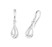 Paar Ohrhänger AMOR "Tropfen", bunt (silberfarben, weiß, kristallweiß), Ohrringe, Damen, Silber 925 (Sterlingsilber), mit Zirkonia (synth.) (98287969-0) silberfarben, weiß, kristallweiß