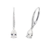 Paar Ohrhänger AMOR "Tropfen, 2033577" Ohrringe Gr. Silber 925 (Sterlingsilber), bunt (silberfarben, weiß, weiß) Damen Ohrhänger mit Zirkonia (synth.) (53679821-0)