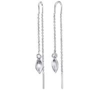 Paar Ohrhänger BRUNO BANANI "Schmuck Geschenk Silber 925 Ohrschmuck Ohrring Durchzieher Kette", silber (silberfarben, kristallweiß, kristallweiß), Ohrringe, Damen, Silber 925 (Sterlingsilber), mit Zir