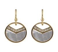 Paar Ohrhänger BUCKLEY LONDON "Messing vergoldet mit Kristallen und Perlmutt", Damen, Gr. one-size, Messing, gelb (gelb, rosa), Ohrringe (876553-0) gelb, rosa