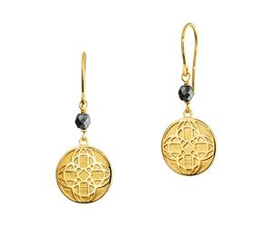 Paar Ohrhänger CAÏ "Silber 925 vergoldet echtem Hämatit", schwarz (gelb, schwarz), Ohrringe, Damen, one-size, 1,6, Silber 925 (Sterlingsilber), Paar Ohrhänger (36300867-0)