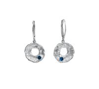 Paar Ohrhänger CELESTA "925 Silber rhodiniert mit synth. Spinell", silbergrau, blau, Ohrringe, Damen, one-size, Silber 925 (Sterlingsilber) (36168227-0) silbergrau, blau