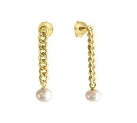 Paar Ohrhänger CELESTA "925 Silber vergoldet mit Süßwasserzuchtperlen", gelb, Ohrringe, Damen, one-size, Silber 925 (Sterlingsilber), Paar Ohrhänger (41225944-0)