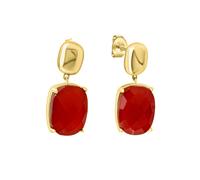 Paar Ohrhänger CELESTA "925 Sterling Silber vergoldet Chalcedon", gelb (gelb, rot), Ohrringe, Damen, one-size, Silber 925 (Sterlingsilber), Paar Ohrhänger (57850302-0)