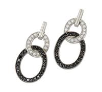 Paar Ohrhänger CELESTA "Silber 925 rhodiniert mit Zirkonia-Steinen weiß und schwarz", weiß (weiß, schwarz), Ohrringe, Damen, one-size, Silber 925 (Sterlingsilber) (047826-0) weiß, schwarz