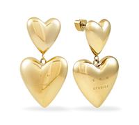 Paar Ohrhänger COPENHAGEN STUDIOS "Schmuck Geschenk Edelstahl Ohrring Puffy Hearts", gelbgoldfarben, Ohrringe, Damen, Edelstahl (58220014-0) gelbgoldfarben
