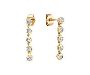 Paar Ohrhänger DIAMONDS BY ELLEN K. "Gold 585 zweifarbig mit 10x Brillant zus. 0,05ct.", bunt (mehrfarbig, weiß), Ohrringe, Damen, one-size, 0,05 P1 = bei 10-facher Vergrößerung erkennbare Einschlüsse