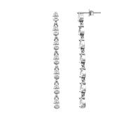 Paar Ohrhänger DKENIZ "925/- Sterling Silber rhodiniert Glänzend 5cm Zirkonia Weiß", weiß (weiß, weiß), Ohrringe, Damen, one-size, Silber 925 (Sterlingsilber) (34412421-0) weiß, weiß