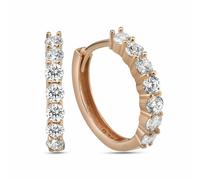 Paar Ohrhänger DKENIZ "Silber 925 rosé-vergoldet mit Zirkonia weiß", weiß (rot, weiß), Ohrringe, Damen, one-size, Silber 925 (Sterlingsilber) (40368035-0) rot, weiß