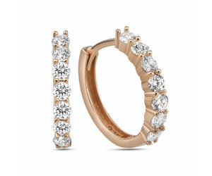 Paar Ohrhänger DKENIZ "Silber 925 rosé-vergoldet mit Zirkonia weiß", weiß (rot, weiß), Ohrringe, Damen, one-size, Silber 925 (Sterlingsilber) (40368035-0) rot, weiß