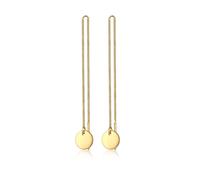 Paar Ohrhänger ELLI "Durchzieher Plättchen Kreis Hänger 925 Silber", gold, Ohrringe, Damen, onesize, ohne Stein, Silber 925 (Sterlingsilber) (23538419-0) gold