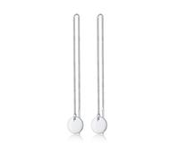 Paar Ohrhänger ELLI "Durchzieher Plättchen Kreis Hänger 925 Silber", silber, Ohrringe, Damen, onesize, ohne Stein, Silber 925 (Sterlingsilber) (59184332-0) silber