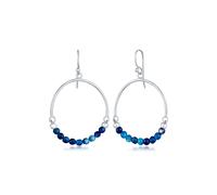 Paar Ohrhänger ELLI "Edelstein Achat Beads Rund Boho Hippie 925 Silber", silber, Ohrringe, Damen, onesize,mit Steinen, Silber 925 (Sterlingsilber), Paar Ohrhänger (91896706-0)