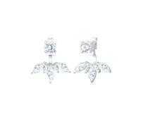 Paar Ohrhänger ELLI "Floral Ear Jackets Zirkonia Weiß 925 Sterling Silber", silber, Ohrringe, Damen, onesize,mit Steinen, Silber 925 (Sterlingsilber) (702824-0) silber