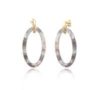 Paar Ohrhänger ELLI "Hänger Azetat Gemustert Tropfen Trend 925er Silber", gold, Ohrringe, Damen, onesize, ohne Stein, Silber 925 (Sterlingsilber) (42054204-0) gold