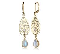 Paar Ohrhänger ELLI "Mondstein Tropfen Ornamente 925 Silber", gold, Ohrringe, Damen, onesize,mit Steinen, Silber 925 (Sterlingsilber) (016227-0) gold