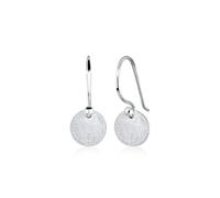 Paar Ohrhänger ELLI "Ohrhänge Plättchen Kreis Matt Schmuck Geschenk 925 Silber", silber, Ohrringe, Damen, onesize, ohne Stein, Silber 925 (Sterlingsilber) (58111657-0) silber