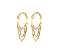 Paar Ohrhänger ELLI "Ohrhänger Creole Panzer Ketten Glieder 925 Silber", gold, Ohrringe, Damen, onesize, ohne Stein, Silber 925 (Sterlingsilber) (51331706-0) gold