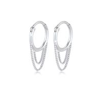 Paar Ohrhänger ELLI "Ohrhänger Creole Panzer Ketten Glieder 925 Silber", silber, Ohrringe, Damen, onesize, ohne Stein, Silber 925 (Sterlingsilber) (33883754-0) silber