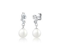 Paar Ohrhänger ELLI "Ohrhänger Muschelkernperle Kristalle Weiß 925 Sterling Silber", weiß, Ohrringe, Damen, onesize, ohne Stein, Silber 925 (Sterlingsilber) (517744-0) weiß