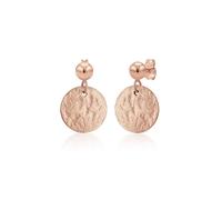 Paar Ohrhänger ELLI "Ohrhänger Plättchen Gehämmert Matt 925er Silber", rosa (rosegold), Ohrringe, Damen, onesize, ohne Stein, Silber 925 (Sterlingsilber) (50055208-0) rosegold