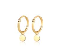 Paar Ohrhänger ELLI "Ohrringe Creolen Hänger Plättchen Coin 925 Silber", gold, Ohrringe, Damen, ohne Stein, Silber 925 (Sterlingsilber) (17530767-0) gold