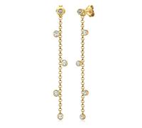 Paar Ohrhänger ELLI "Ohrringe Ohrhänger Ketten Design 925 Silber, mit Kristallen von Swarovski" Gr. 57, gold, Ohrringe, Damen, 57, Silber 925 (Sterlingsilber) (91964263-57) gold