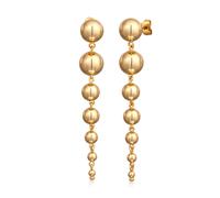 Paar Ohrhänger ELLI "Ohrringe Ohrstecker Kugel Modern Silberfarben" Gr. 67, gold, Ohrringe, Damen, 67, ohne Stein, Messing (37396261-67) gold