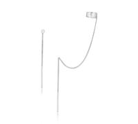 Paar Ohrhänger ELLI "Ohrringe Set Earcuff Durchzieher Gehämmert 925 Silber" Gr. 9, silber, Ohrringe, Damen, 9, Silber 925 (Sterlingsilber) (67070237-9) silber