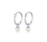 ELLI PREMIUM Damen Ohrringe Creole, Perle, Perlenohrhänger silber / perlweiß, Größe One Size, 6524836 Silber / Perlweiß One Size