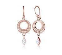 Paar Ohrhänger ELLI PREMIUM "Ohrhänger Ornament Zirkonia 925 Sterling Silber", rosa (rosegold), Ohrringe, Damen, onesize,mit Steinen, Silber 925 (Sterlingsilber), Paar Ohrhänger (71882529-0)