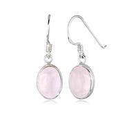 Paar Ohrhänger ELLI "Rosenquarz Basic Elegant Oval 925 Silber", rosa, Ohrringe, Damen, onesize,mit Steinen, Silber 925 (Sterlingsilber) (718794-0) rosa