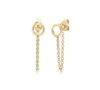 Paar Ohrhänger ELLI "Stecker Kreis mit Kette 925 Silber", gold, Ohrringe, Damen, onesize, ohne Stein, Silber 925 (Sterlingsilber) (43782029-0) gold