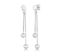Paar Ohrhänger ELLI "Stecker Plättchen Kugel Kette Geo Style 925 Silber", silber, Ohrringe, Damen, onesize, ohne Stein, Silber 925 (Sterlingsilber) (33817020-0) silber
